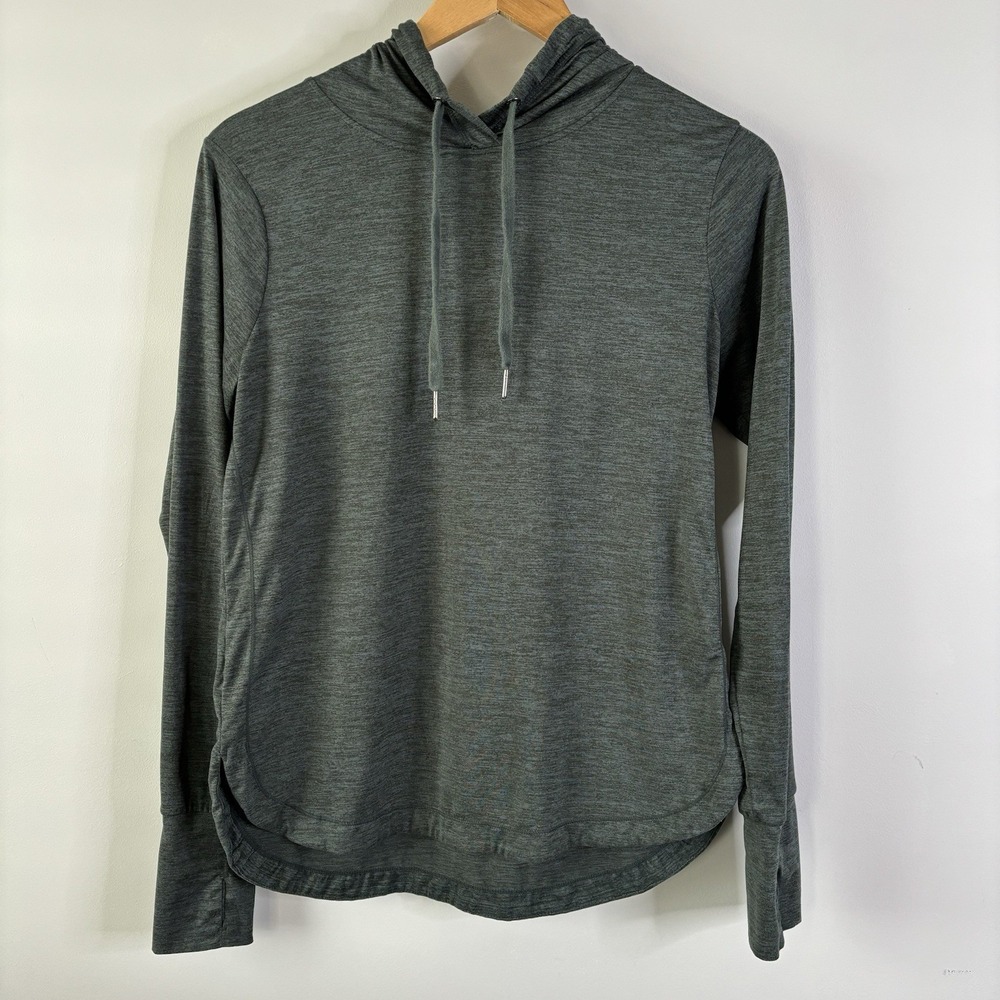 GAIAM Lightweight Pullover Hoodie Sweatshirt‎ Womens Size Medium Heathered Green
